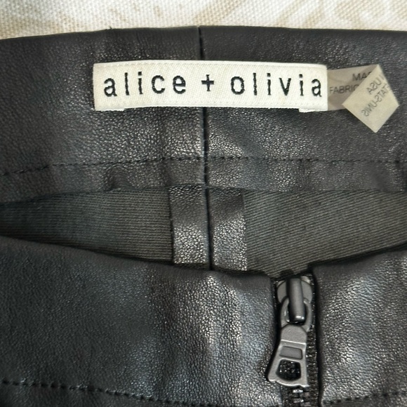 Alice + Olivia Black Lambskin Leather Pants - Picture 5 of 15